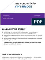 To Determine Conductivity Using KELVIN's BRIDGE