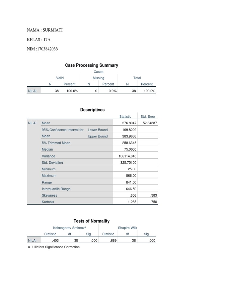 Case Processing Summary and Descriptive Stats | PDF