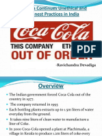 Coca-Cola Continues Unethical and Dishonest Practices in India