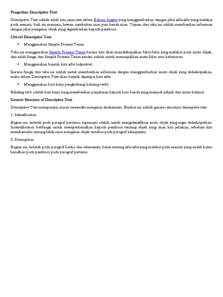 Panduan Lengkap Descriptive Text | PDF | Komputer