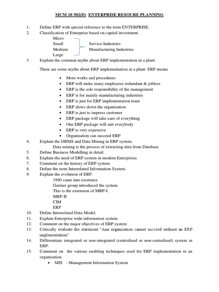 Understanding Enterprise Resource Planning (ERP) | PDF | Enterprise ...