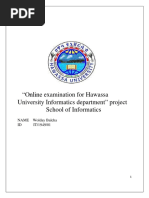 "Online Examination For Hawassa University Informatics Department" Project School of Informatics