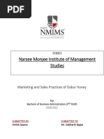 Narsee Monjee Institute of Management Studies: Marketing and Sales Practices of Dabur Honey