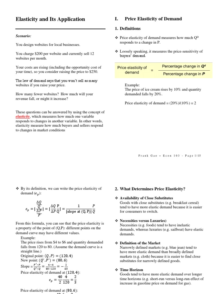 Understanding Price Elasticity Concepts | PDF | Price Elasticity Of ...