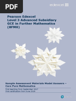 Sample Assessment Materials Model Answers - Core Pure For As Further Mathematics