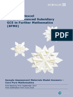 Sample Assessment Materials Model Answers - Core Pure For As Further Mathematics