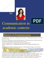 Barriers to Effective Communication in Academic Contexts