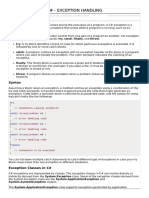 Csharp Exception Handling PDF