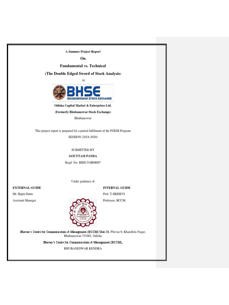 Fundamental Analysis and Technical Analysis Project Report On Power