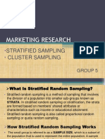 Marketing Research: Stratified Sampling Cluster Sampling