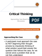 Critical Thinking: Approaching Case Based Group Discussions