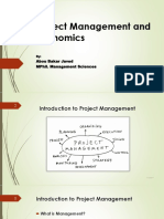 Project Management and Economics: Abou Bakar Javed Mphil. Management Sciences
