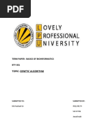 Topic: Genetic Algorithm: Term Paper: Basics of Bioinformatics BTY-301