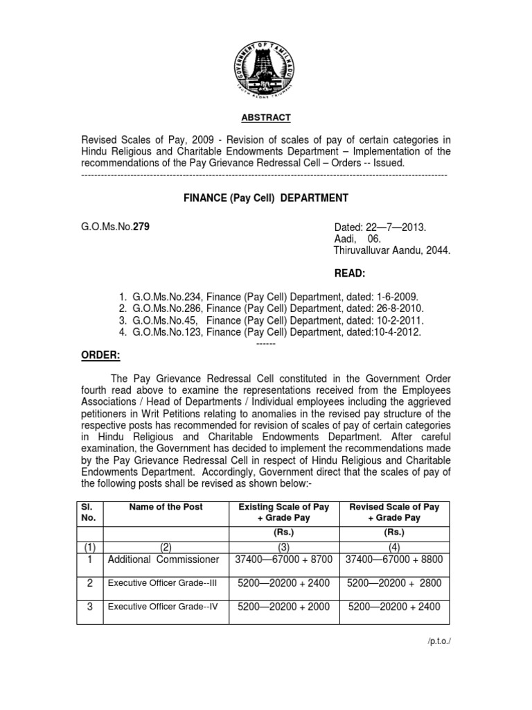 Revised Pay Scales for Executive Officers | PDF | Government | Social ...