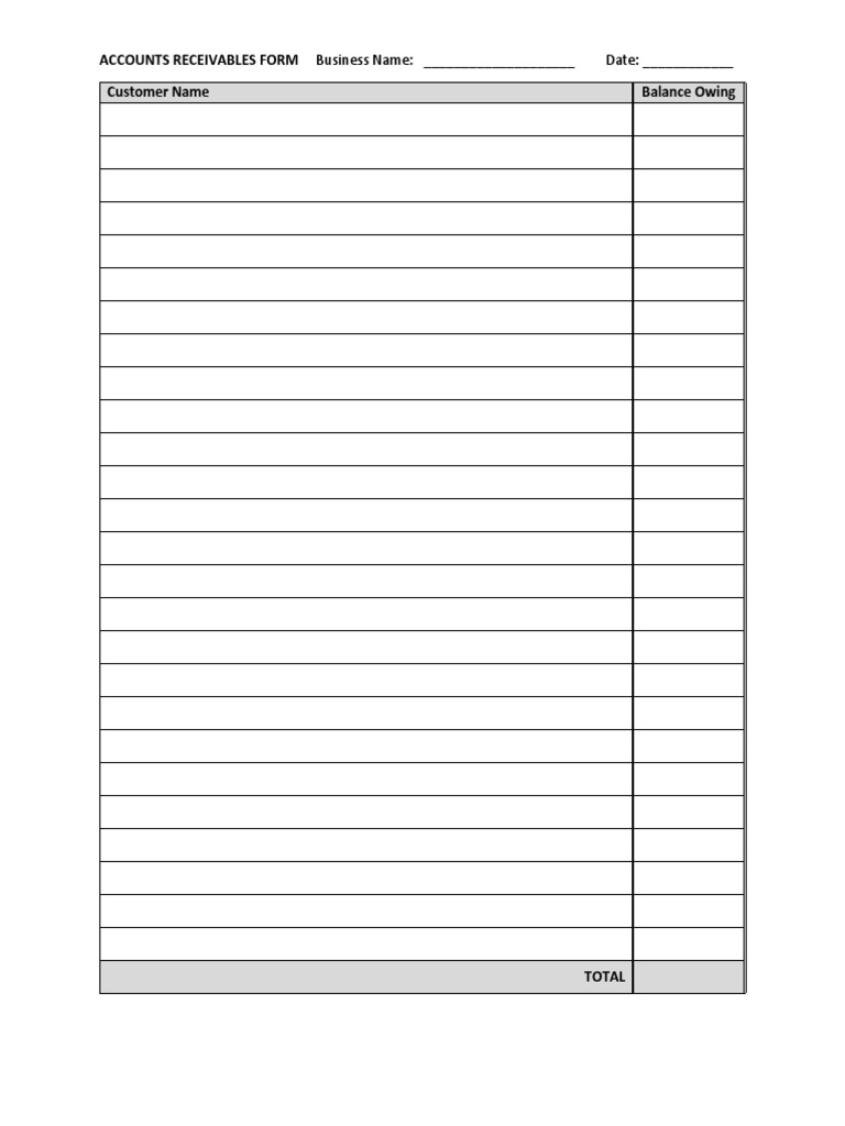 Accounts Receivable Customer Form | PDF
