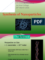 Synthesis of Nanoparticles: Hands On Training Workshop Jai Hind College 29 March 2016