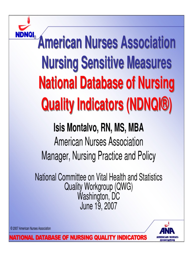 ANA Nursing Sensitive Indicator PDF PDF Nursing Hospital