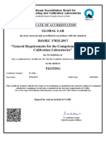 Global Lab: Has Been Assessed and Accredited in Accordance With The Standard