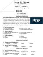 Sukkur IBA University: Sample Test Paper