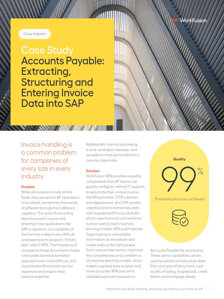WorkFusion Case Studies Cross Industry Invoices | PDF | Accounts ...