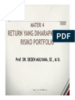 Materi 4 Return Yang Diharapkan Resiko Portofolio1 PDF