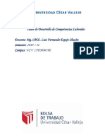 Taller de Desarrollo de Competencias Laborales Docente: Mg. CPCC. Luis Fernando Espejo Chacón Semestre: 2019 - II Campus: Ucv Chimbote