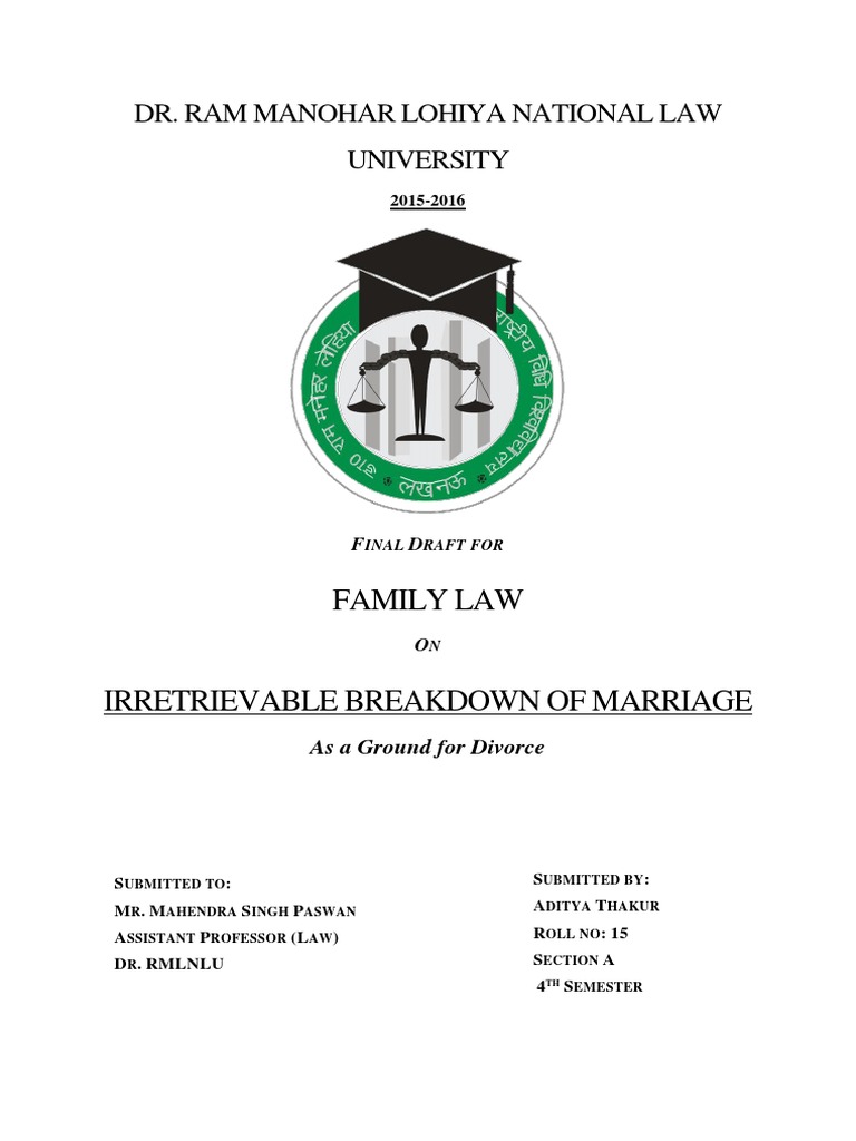 Family Law Irretrievable Breakdown of Marriage As A Ground For