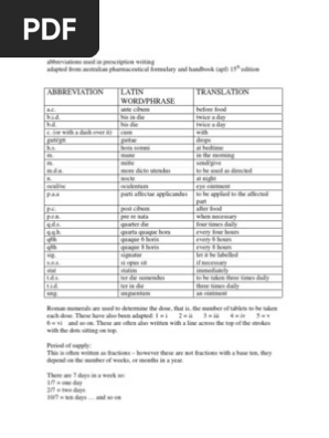 Approved Medical Abbreviations 2020