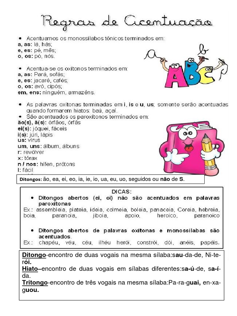 Acentuação Gráfica 7 Ano | PDF | Sílaba | Estresse (Linguística)