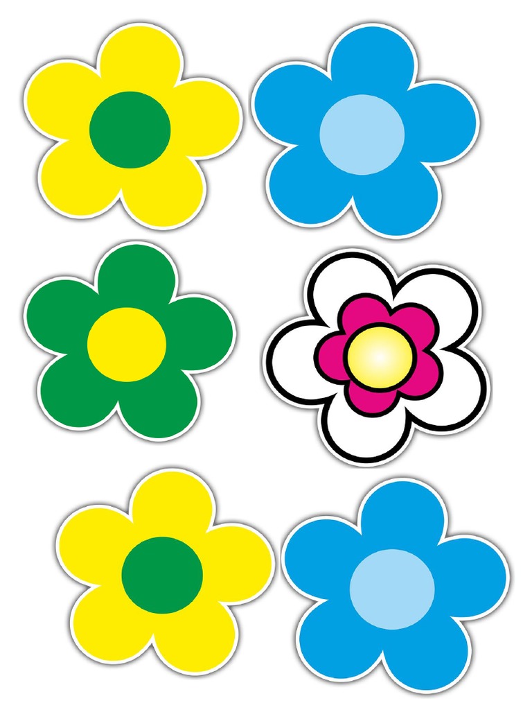 Molde Flores de Colores | PDF