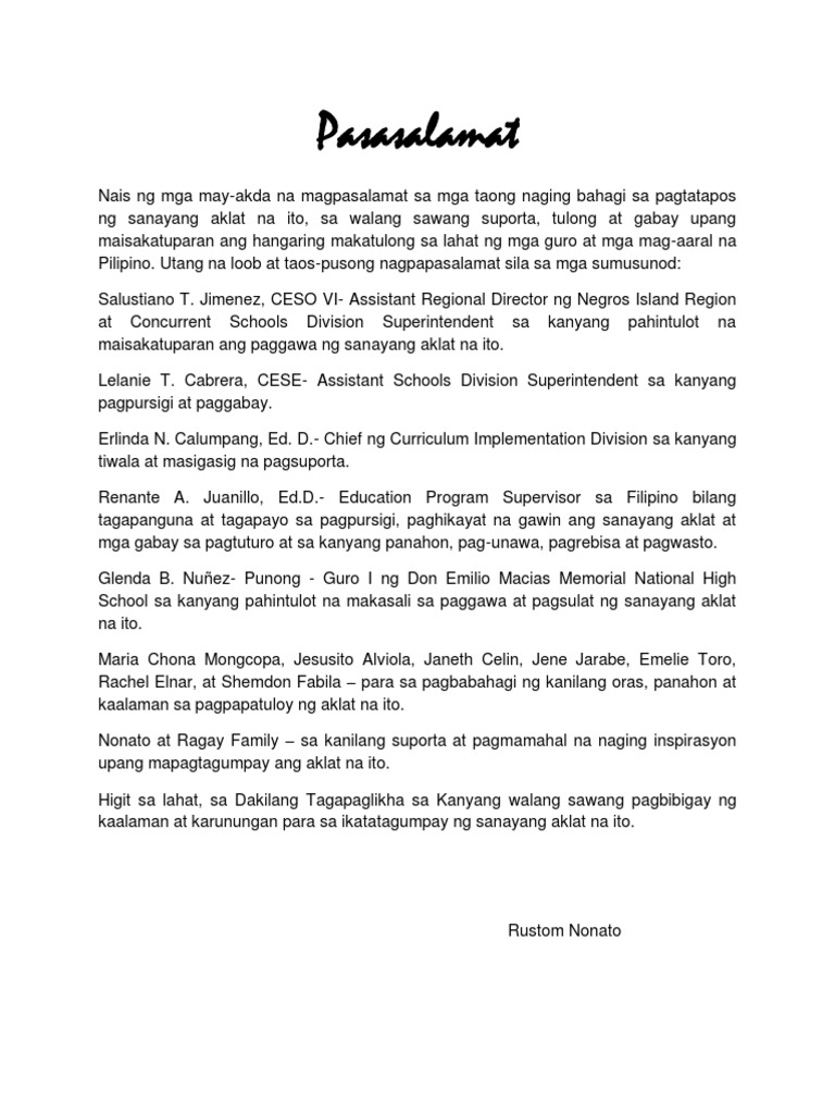 2 Pasasalamat | PDF