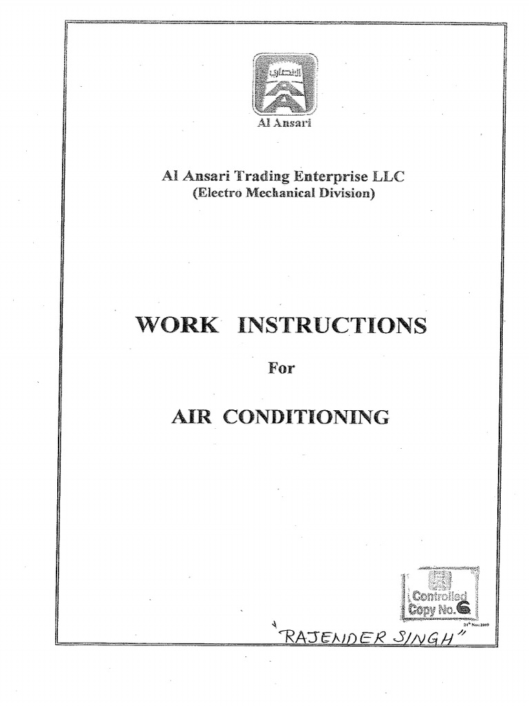 Hvac Method Statement PDF | PDF