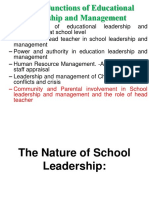 Community and Parental Involvement in School Leadership and Management and The Role of Head Teacher