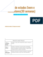 Plano de Estudos Enem e Vestibulares (30 Semanas) - CRONOGRAMA COMPLEXO