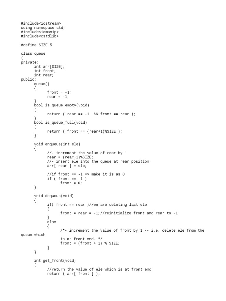 Circular Queue | PDF | Queue (Abstract Data Type) | Information ...