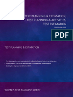 Test Planning & Estimation, Test Planning & Activities, Test Estimation