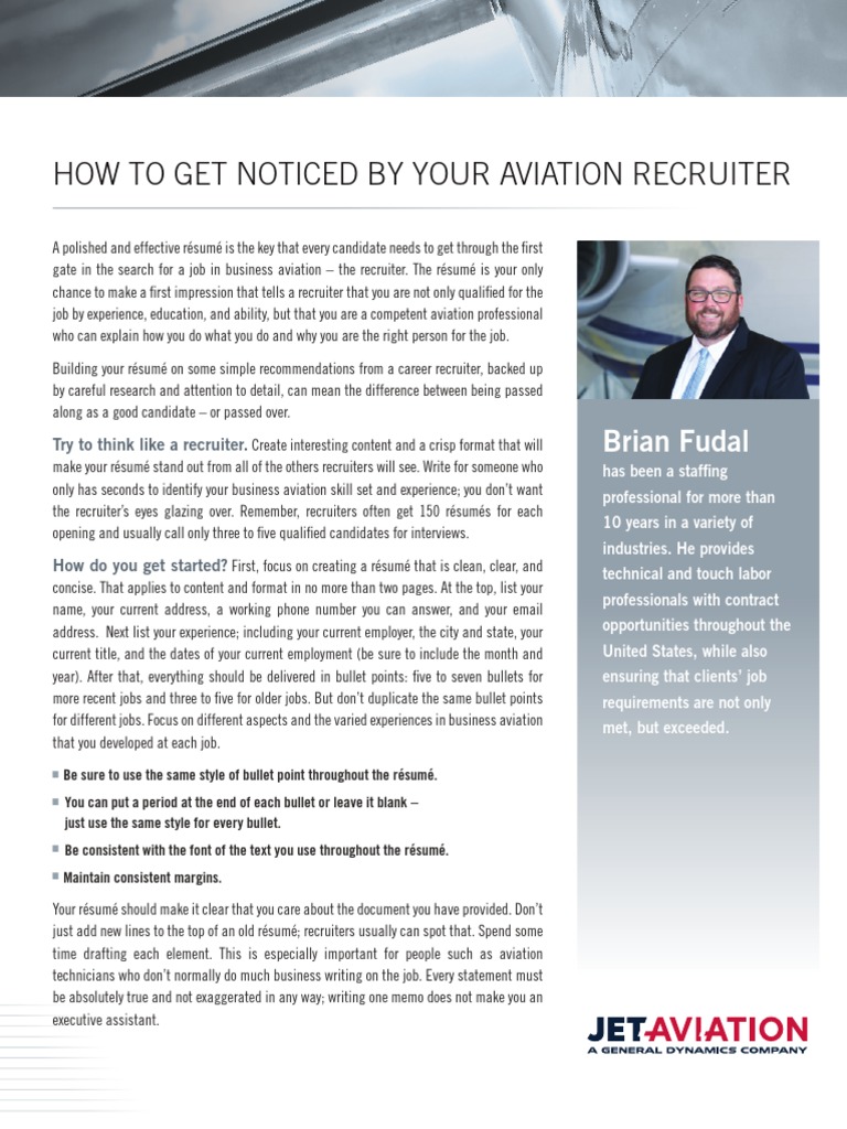 Crafting an Effective Aviation Résumé | PDF | Résumé | Labour