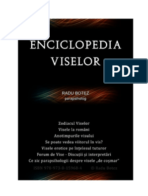 Invite business Build on Parapsiholog Radu Botez - Enciclopedia Viselor PDF | PDF
