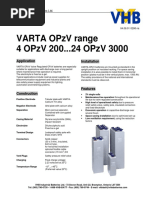 Varta Opzv Range 4 Opzv 200... 24 Opzv 3000: Application Installation