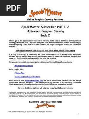 Spookmaster  Pumpkin Carving Patterns Book 2