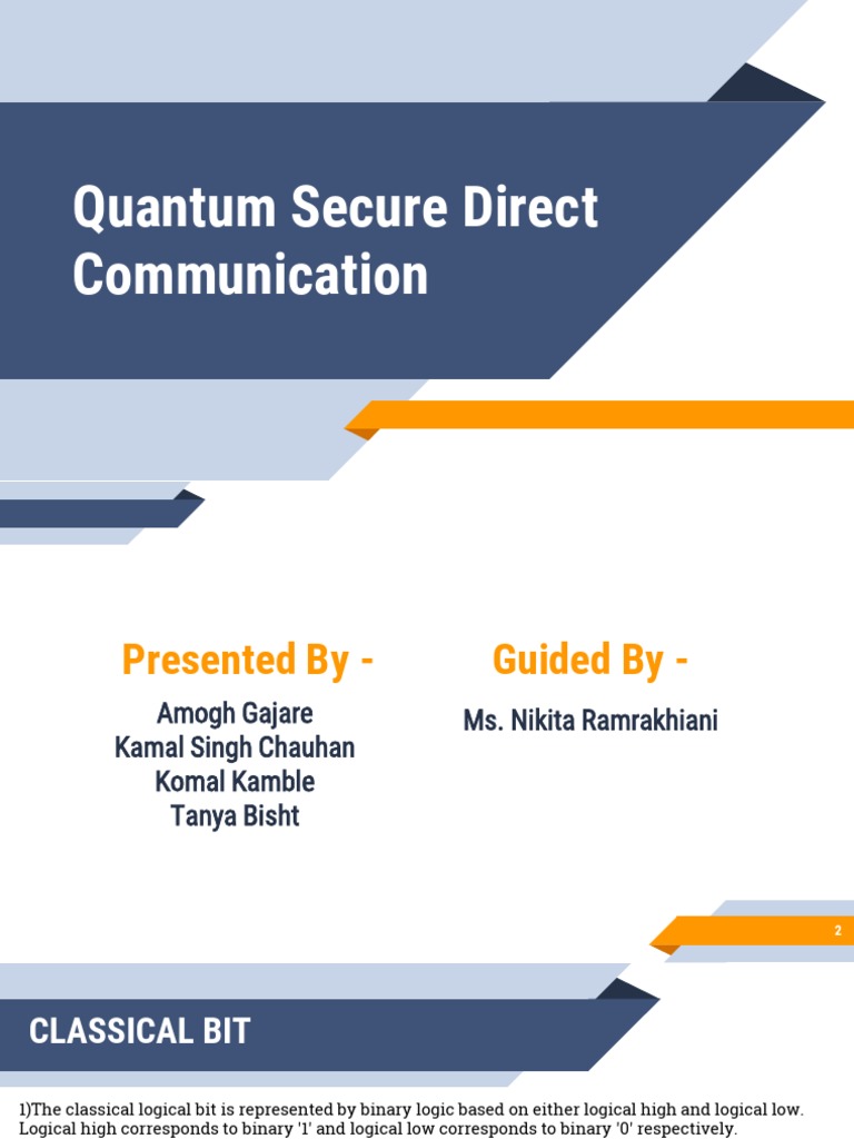 Quantum Secure Direct Communication Overview | PDF | Quantum Computing ...