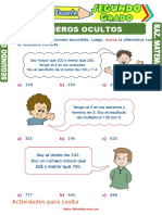 Números Ocultos para Segundo Grado de Primaria