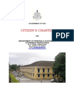 Citizen'S Charter: Department of Printing & Stationery