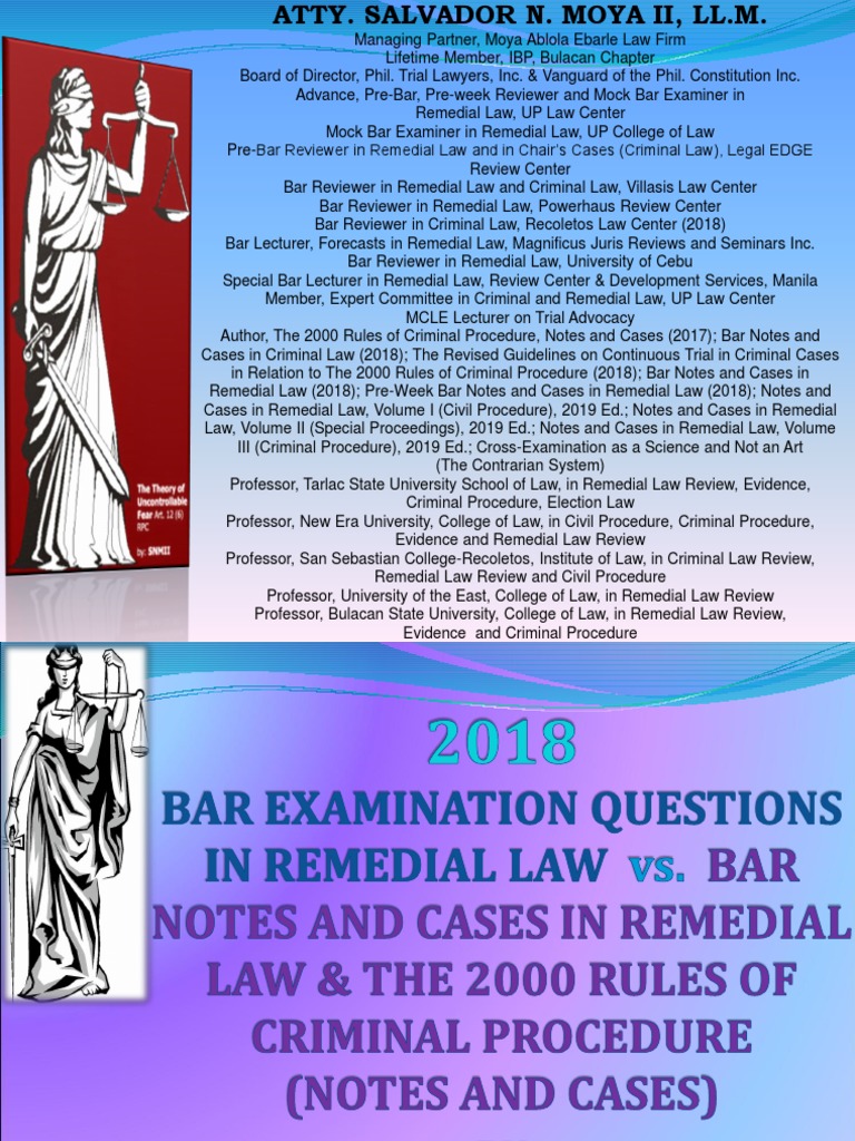 Remedial Law Bar 2018 With Suggested Answers Deposition (Law) Pleading