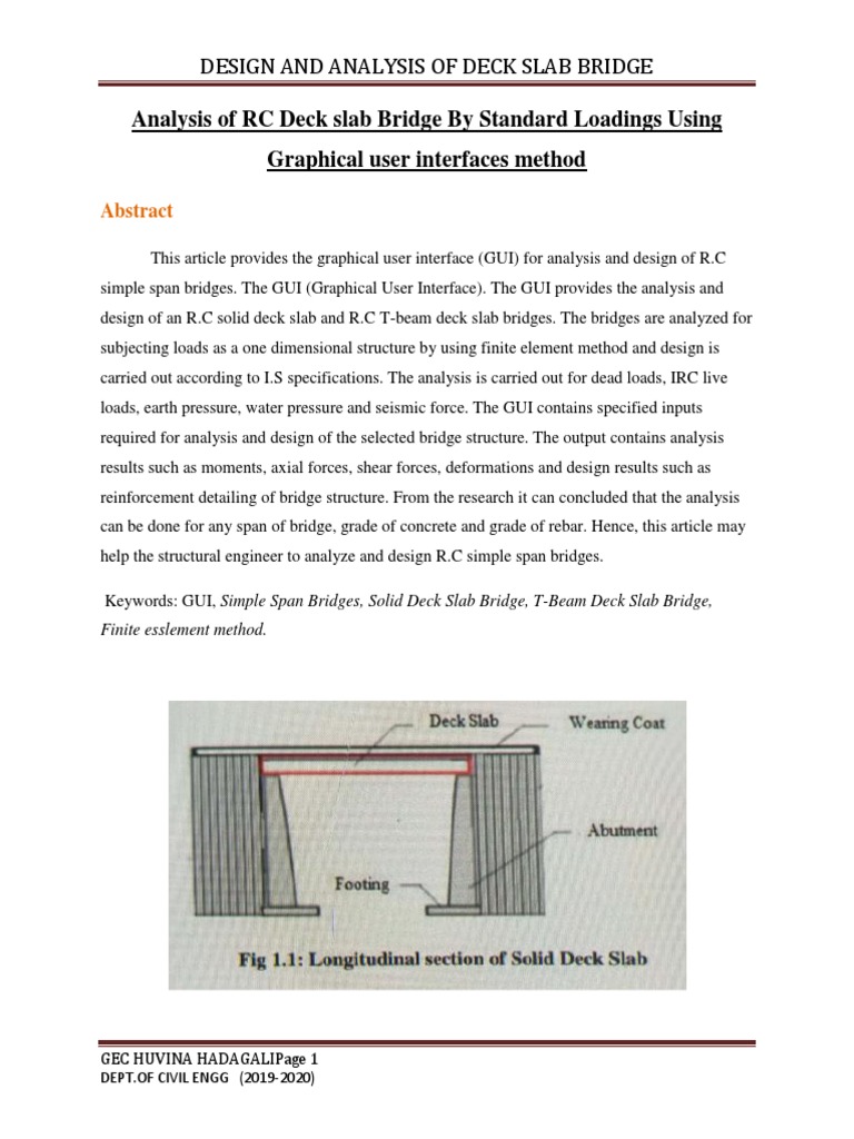 Analysis of RC Deck Slab Bridge by Standard Loadings Using Graphical ...