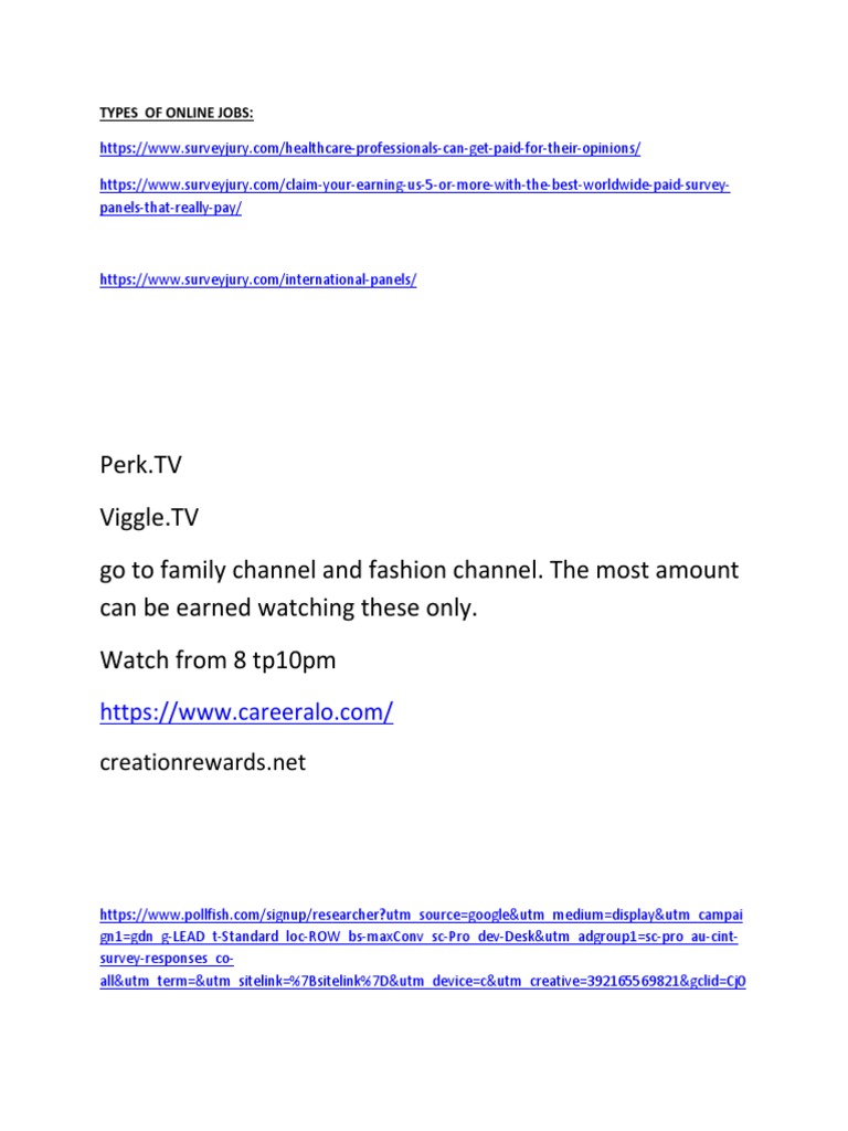 All Types Of Online Jobs