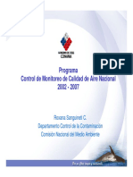 Control de Monitoreo de Aire Nacional Chile 2002 a 2007