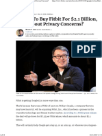 Google To Buy Fitbit For $2.1 Billion, What About Privacy Concerns_