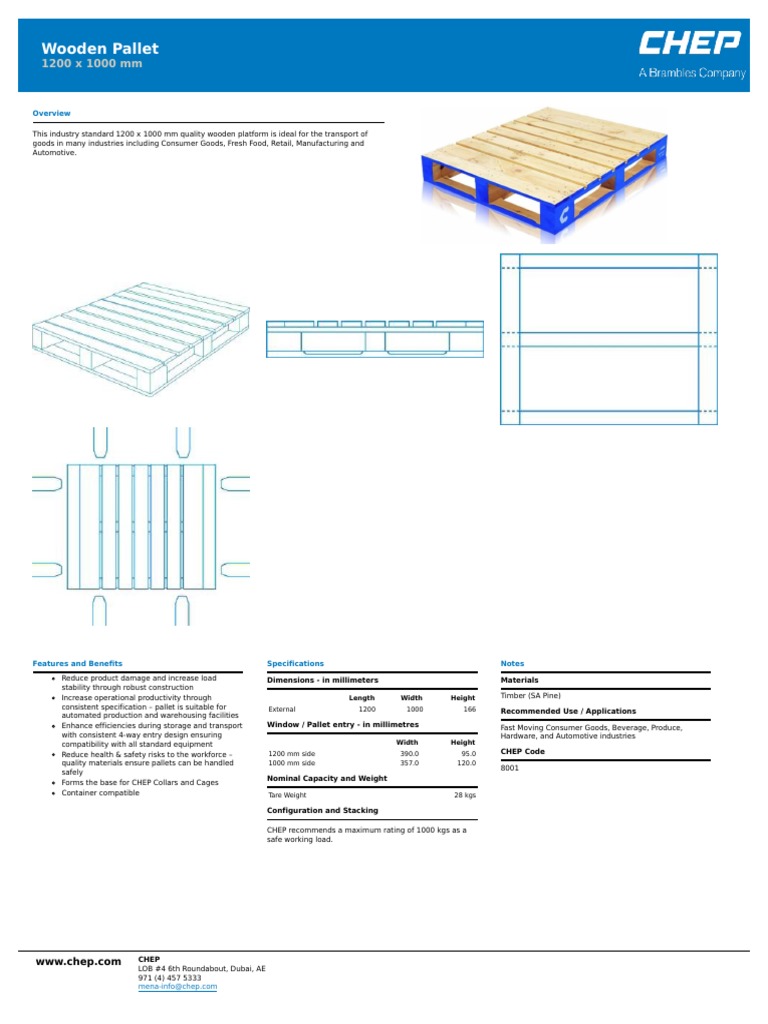 Wooden Pallet 1200 X 1000 Mm Pdf Pallet Warehouse