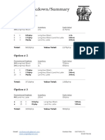 Order Breakdown/Summary: Option # 1